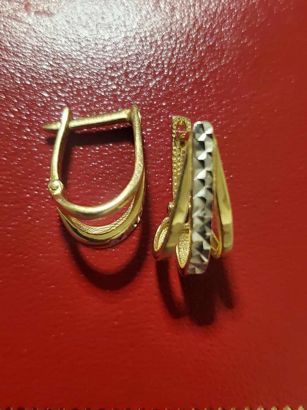 Vintage Gold and Silver Two-Tone Women’s Hoop Earrings 585 Its 14 K Gold